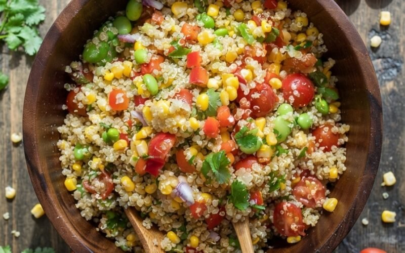 Spicy Vegan Quinoa with Edamame